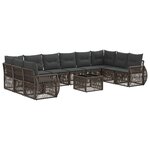 vidaXL Ensemble de canapé de jardin 11 Pièces Gris et Gris foncé