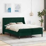 vidaXL Cadre de lit avec matelas Vert foncé 120 x 200 cm Velours