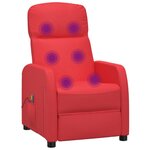vidaXL Fauteuil de massage Rouge Similicuir