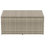 vidaXL Boîte de rangement de jardin gris clair 110x50x58 cm rotin