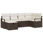 vidaXL Ensemble de canapé de jardin avec coussin 6 Pièces Marron et crème