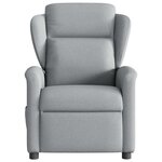 vidaXL Fauteuil inclinable électrique Gris clair Tissu