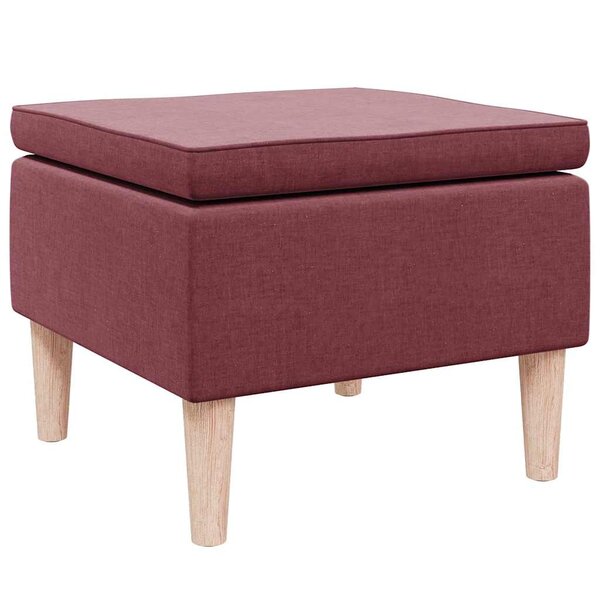 vidaXL Tabouret avec pieds en bois Rouge bordeaux Tissu