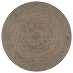 vidaXL Tapis fait à la main Jute Rond 150 cm Gris