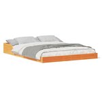 vidaXL Cadre de lit Marron cire 140 x 190 cm Bois massif en pin