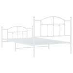 vidaXL Cadre de lit métal sans matelas et pied de lit blanc 100x200 cm