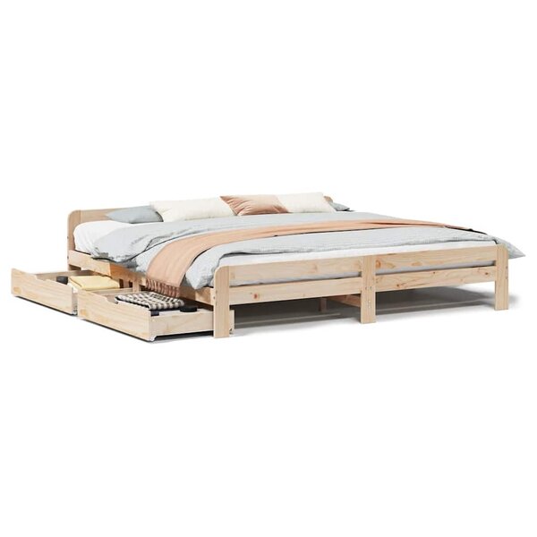vidaXL Cadre de lit sans matelas 200x200 cm bois massif de pin