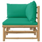 vidaXL Salon de jardin 2 Pièces avec coussins vert bambou