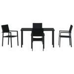 vidaXL Ensemble de salle à manger pour jardin 5 Pièces Noir Poly rotin