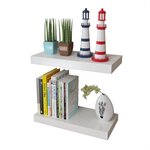 vidaXL 2 Étagères murales MDF Blanc Rangement de livres/DVD