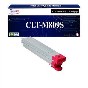 T3AZUR - Toner compatible avec Samsung CLT-M809S pour Samsung CLX9201NA CLX9251NA CLX9301NA MultiXpress C9201NA C9251NA C9301NA - Magenta