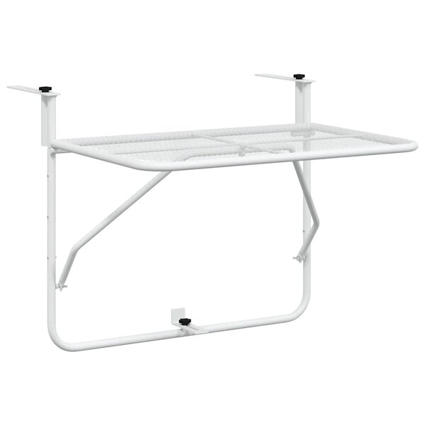 vidaXL Table de balcon Blanc 60x40 cm Acier