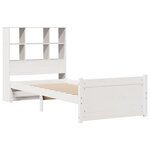 vidaXL Lit bibliothèque sans matelas blanc 90x190cm bois de pin massif