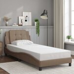 vidaXL Cadre de lit sans matelas Zadar cappuccino 80x200 cm similicuir