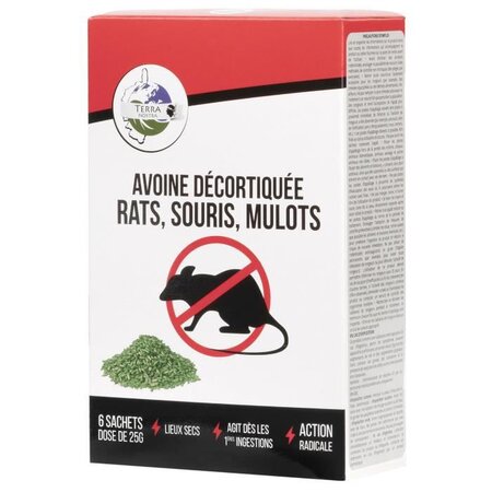 TERRA NOSTRA Avoine décortiquée Rats, Souris & Mulots - Raticide & Souricide 150 g