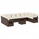 vidaXL Salon de jardin et coussins 11 Pièces marron résine tressée