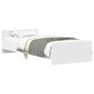 vidaXL Cadre de lit sans matelas blanc 90x190 cm bois d'ingénierie