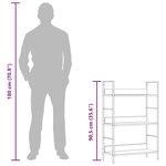 vidaXL Bibliothèque à 3 niveaux noir 60x27 6x90 5 cm bois d'ingénierie