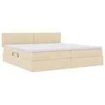 vidaXL Lit de rangement LED avec matelas Crème 200 x 200 cm Tissu