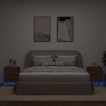 vidaXL Armoires de chevet et lumières LED 2 Pièces chêne marron