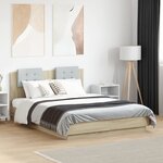 vidaXL Cadre de lit avec LED sans matelas chêne sonoma 135x190 cm