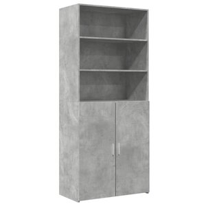 vidaXL Buffet haut gris béton 80x42 5x185 cm bois d'ingénierie