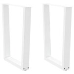 vidaXL Pieds de table à manger en forme de V  2 pièces  blanc  60 x (72-73 3) cm  acier