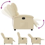 vidaXL Fauteuil inclinable électrique Crème Tissu