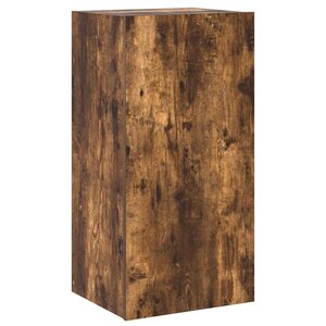 vidaXL Meuble TV mural avec lumières LED chêne fumé 40 5x35x80 cm