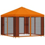 vidaXL Abri de jardin avec parois 3 x 3 m Orange Polyester et Acier