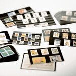 Cartes de classement à 5 bandes PVC pour timbres  210 X 148 mm.