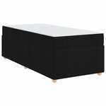 vidaXL Cadre de lit avec matelas avec matelas Noir 90 x 200 cm tissu
