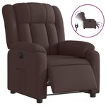 vidaXL Fauteuil inclinable électrique Marron foncé Tissu