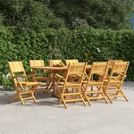 vidaXL Chaises de jardin pliantes lot de 8 55x61x90cm bois massif teck