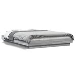 vidaXL Cadre de lit avec lumières LED sonoma gris 120x200 cm