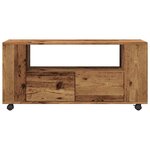 vidaXL Meuble TV avec roulettes vieux bois bois d'ingénierie