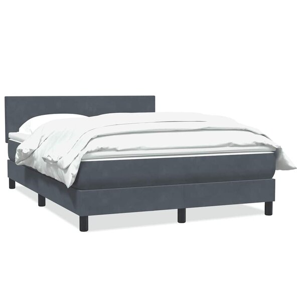 vidaXL Sommier à lattes de lit et matelas gris foncé 140x220cm velours