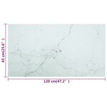 vidaXL Dessus de table blanc 120x65 cm 8 mm verre trempé design marbre