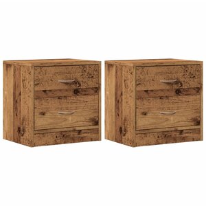vidaXL Tables de chevet 2 Pièces vieux bois 40x30x40 cm bois d'ingénierie