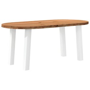 vidaXL Table à manger marron clair bois de chêne massif ovale