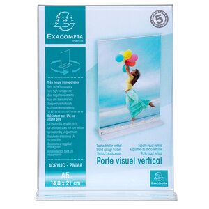 Porte-visuel Droit Vertical A5 - Cristal - Exacompta