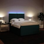 vidaXL Sommier à lattes de lit et matelas Vert foncé 140x190cm Velours