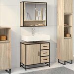 vidaXL Armoire lavabo de salle de bain chêne sonoma bois d'ingénierie