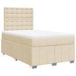 vidaXL Sommier à lattes de lit avec matelas Crème 120x200 cm Tissu