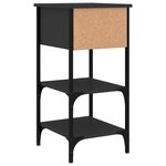 vidaXL Table de chevet noir 34x36x70 cm bois d’ingénierie