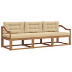 vidaXL Ensemble de canapés d'extérieur 3 Pièces Naturel et Beige