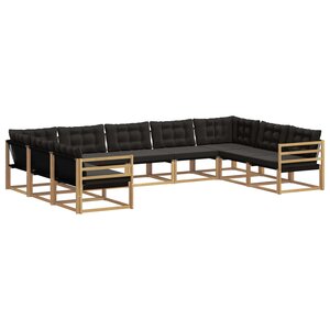 vidaXL Ensemble de canapés d'extérieur 9 pc Blanc et noir