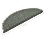 vidaXL Tapis de marches d'escalier 15 Pièces Vert foncé 56x17x3 cm