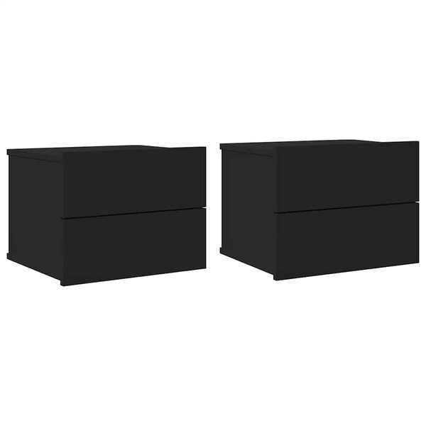vidaXL Tables de chevet 2 Pièces Noir 40x30x30 cm Bois d'ingénierie