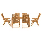 vidaXL Ensemble de salle à manger pour jardin 7 Pièces Marron